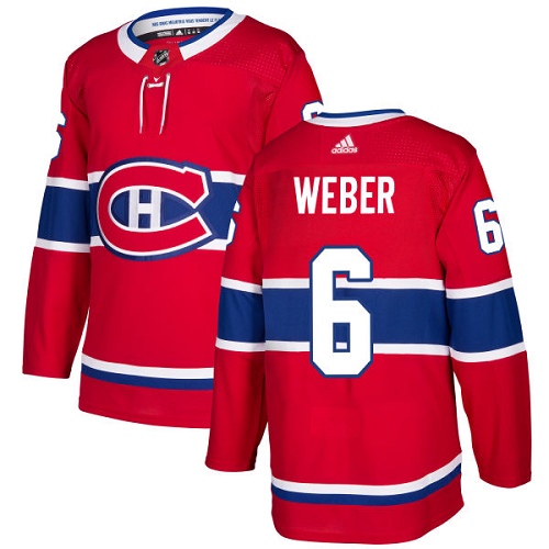 Adidas Men Montreal Canadiens 6 Shea Weber Red Home Authentic Stitched NHL Jersey